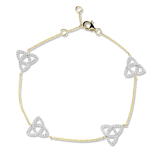 14kt Gold Lab Diamond Trinity Bracelet