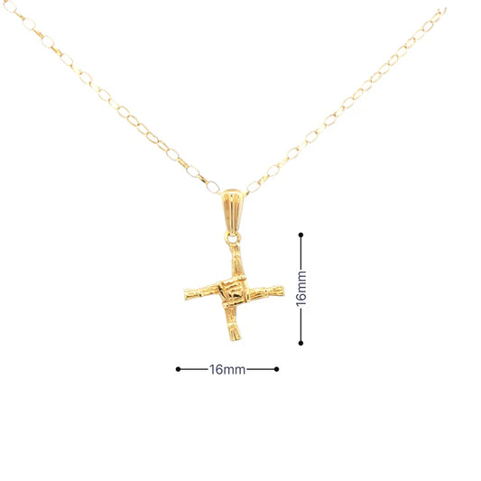 Facet 10K. Yellow Gold Petite St. Brigid's Cross