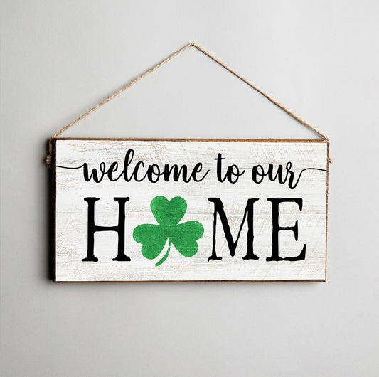Welcome to Our Home Hanging Twine Sign