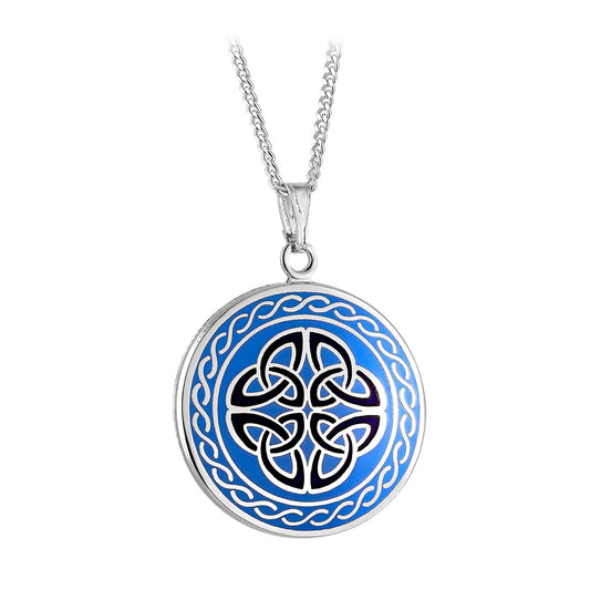 Book of Kells Blue Trinity Knot Pendant