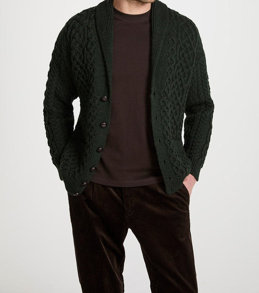 Shawl Collar Button Up Cardigan