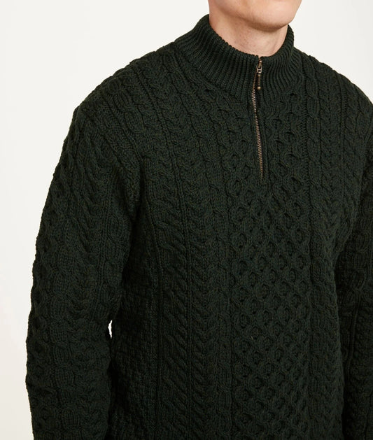 Aran Woollen Mills Merino Wool 1/4 Zip Men's Sweater
