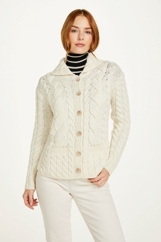 Ladies Button Cable Cardigan