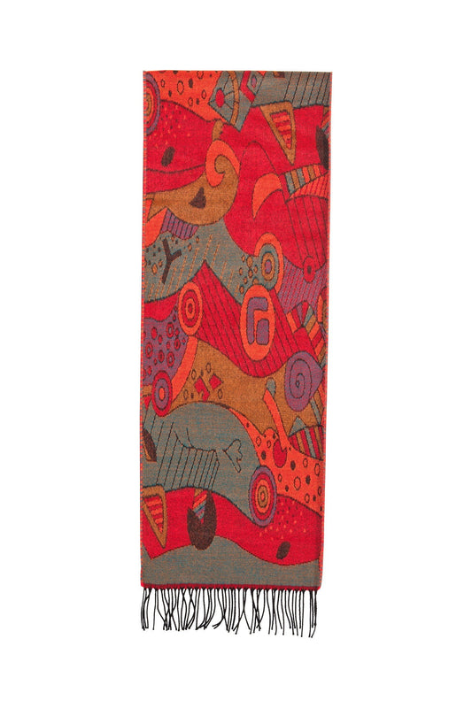 Jimmy Hourihan Brightly Colored Abstract Scarf