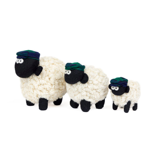 Mountain Standing Sheep with Blackwatch Tartan Caps