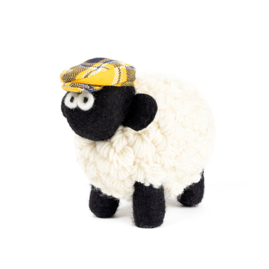 Mountain Standing Sheep with Yellow Tartan Caps
