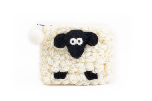 Knitted Wool Sheep Square Purse