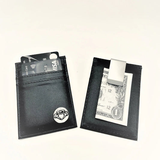 Mullingar Pewter Leather Credit Card/Money Clip