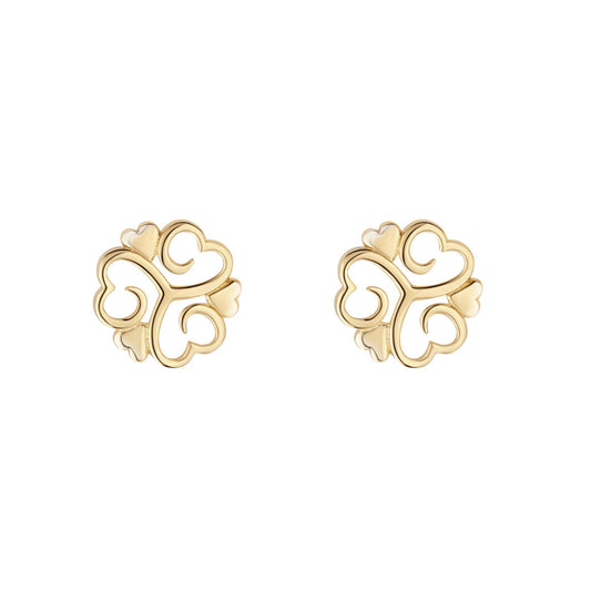 Solvar 10k Gold & Shamrock Stud Earrings