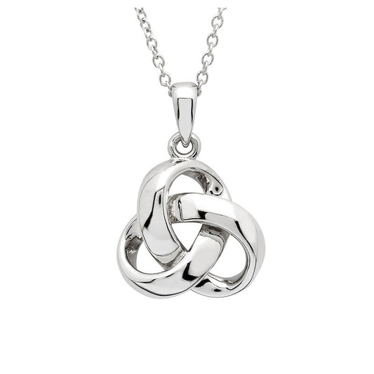 Sterling Silver Rounded Trinity Knot Necklace