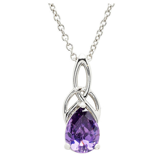 ShanOre SS Purple Trinity Knot Necklace