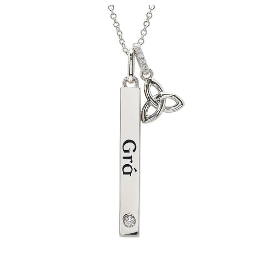 ShanOre Sterling Silver & CZ GRA Trinity Dangle Necklace