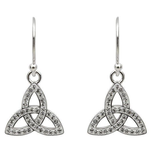 Sterling Silver Swarovski Trinity Earrings Drop