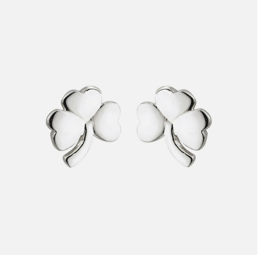 Solvar Sterling Silver Shamrock Stud Earrings