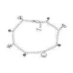 Shanore Sterling Silver Emerald CZ Multi Symbol Bracelet