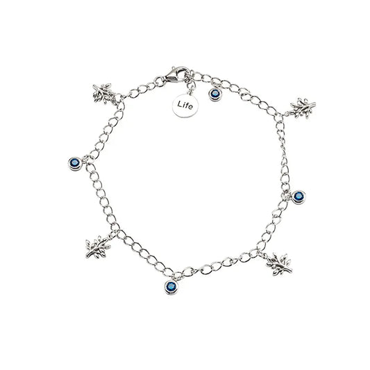 Shanore Silver Sapphire CZ Tree of Life Bracelet