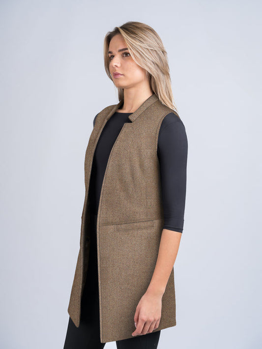 Celtic Tweed Women's Long Tweed Gilet