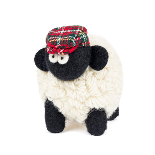 Mountain Standing Sheep with Red Tartan Caps