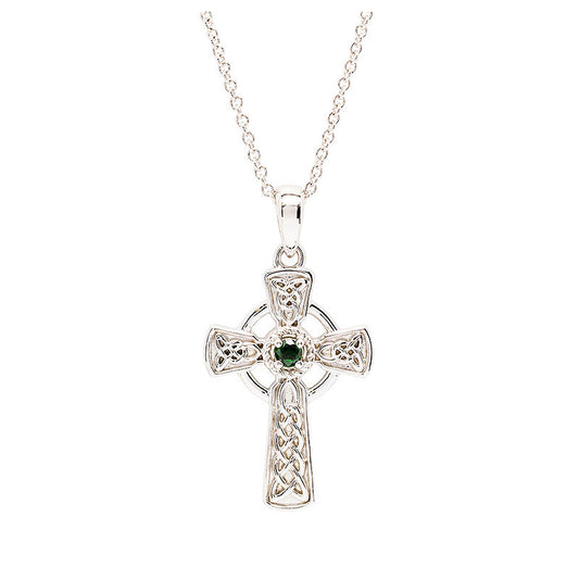 Sterling Silver Celtic Cross Green Cross