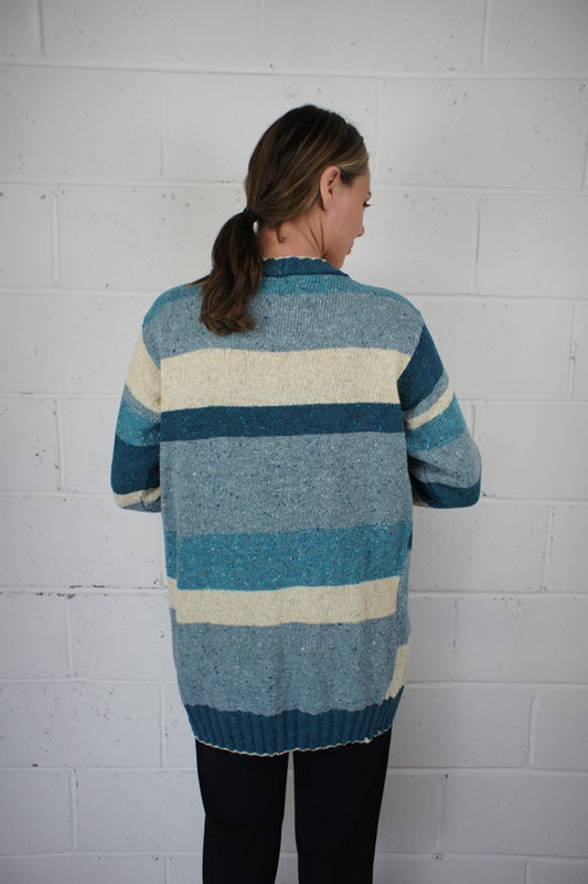 Bill Baber Marcia Long Cardigan Striped