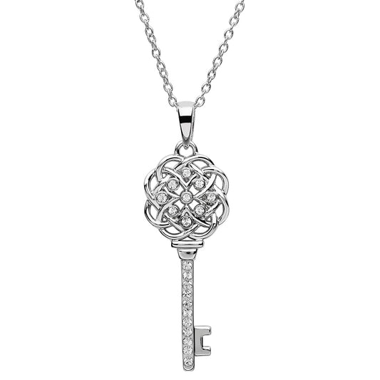ShanOre Sterling & Swarovski Crystal Celtic Key Pendant