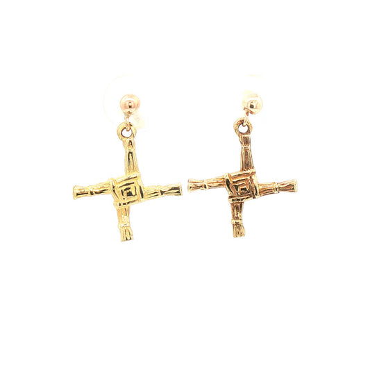 Facet 10K. Yellow Gold Petite St. Brigid's Cross Earrings