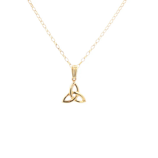 Facet 10K. Yellow Gold Small Trinity Knot Pendant