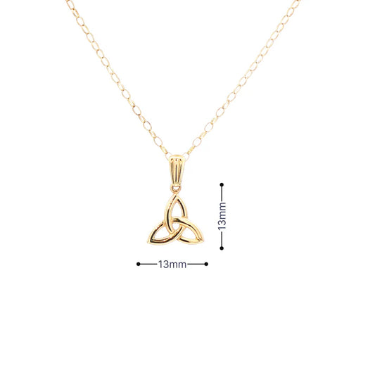 Facet 10K. Yellow Gold Small Trinity Knot Pendant