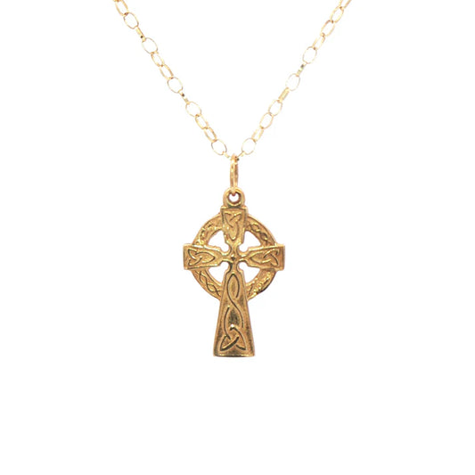 Facet 10K. Yellow Gold Medium Celtic Cross