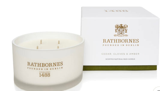 Rathbornes Luxury Cedar, Clove and Amber 4 Wick Candle