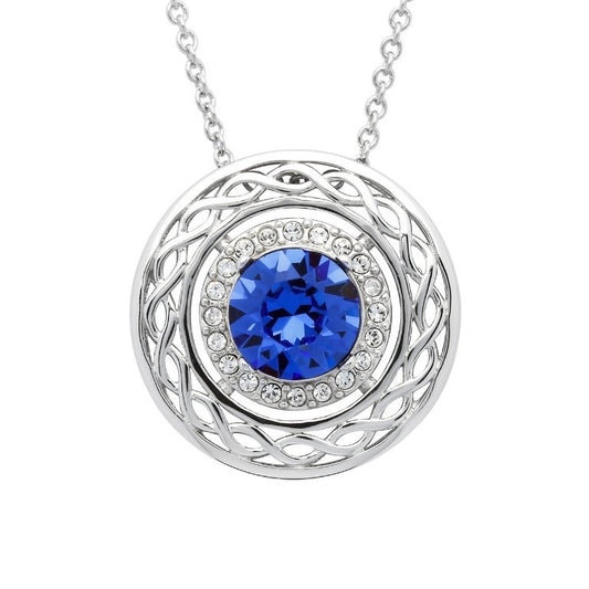 ShanOre Sterling Silver Swarovski Sapphire Celtic Necklace