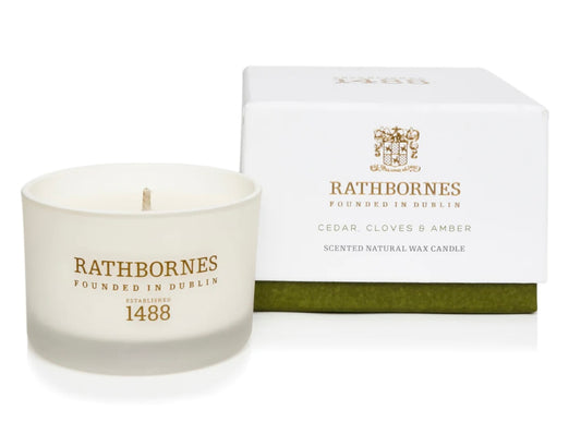 Rathbornes Travel Cedar, Clove and Amber 1 Wick Candle