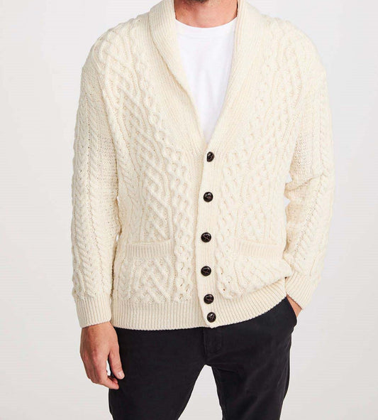 Shawl Collar Button Up Cardigan