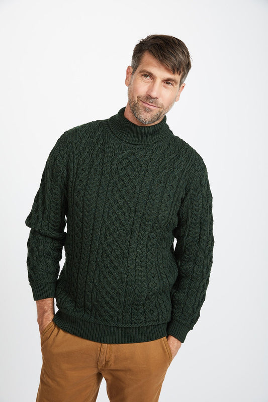 Polo / Turtleneck Aran Sweater