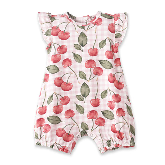 Cherry Picnic Bubble Romper / Onesie