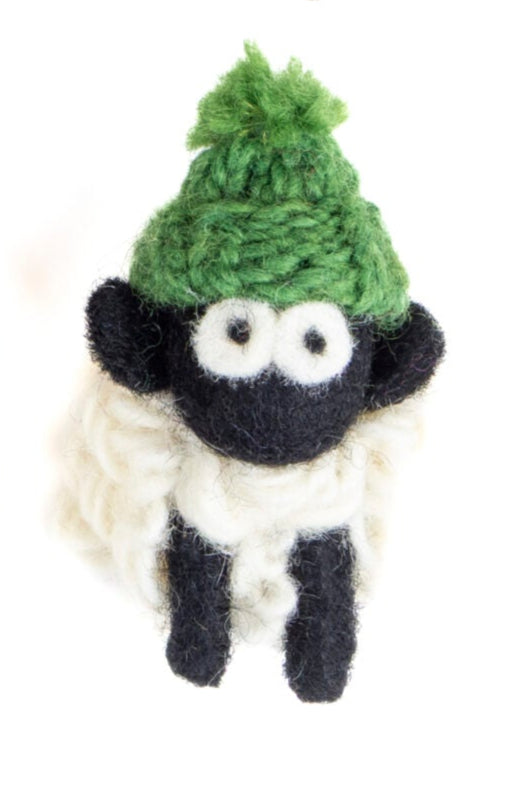 Small Sheep Magnet with Bobble Ski Cap