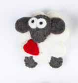 Small Sheep Magnet with Heart