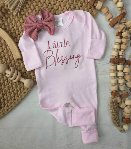 Baby Romper - Little Irish Blessing with Bow