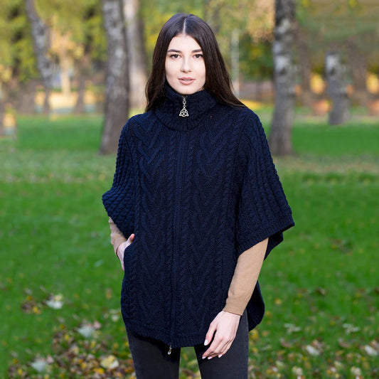Saol Roisin Aran Poncho Jacket