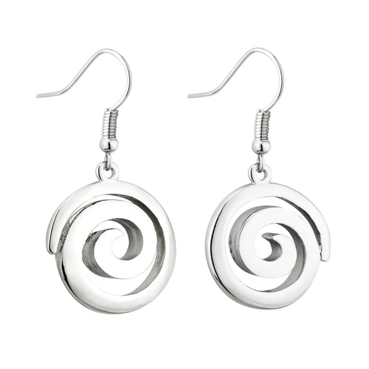 Rhodium Scroll Earrings