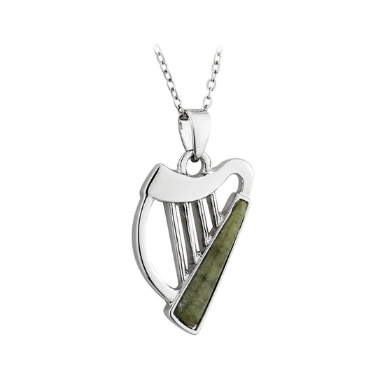 Solvar Rhodium Connemara Harp Necklace