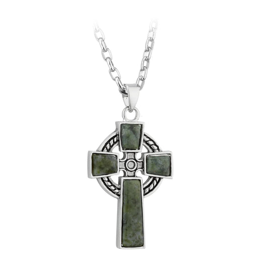Solvar Rhodium Connemara Celtic Cross