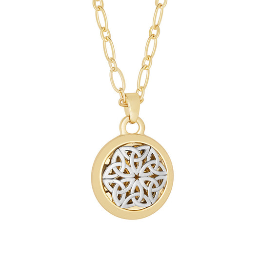 Solvar Two Tone Plated Trinity Knot Celtic Knot Pendant