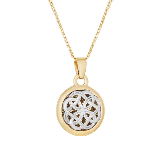 Solvar Two Tone Gold Plated Celtic Knot Pendant