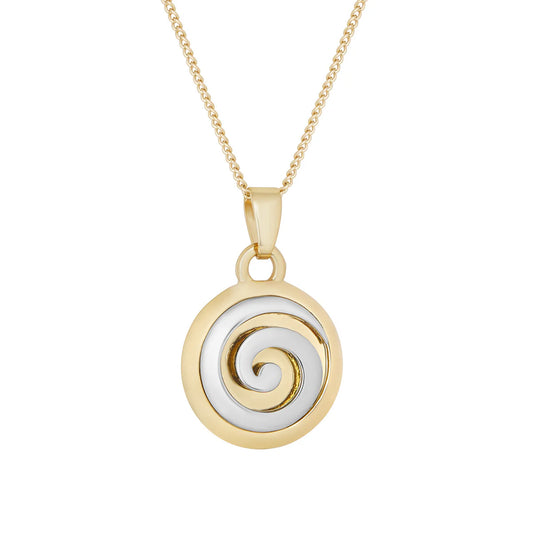 Solvar Two Tone Gold Plated Scroll Pendant