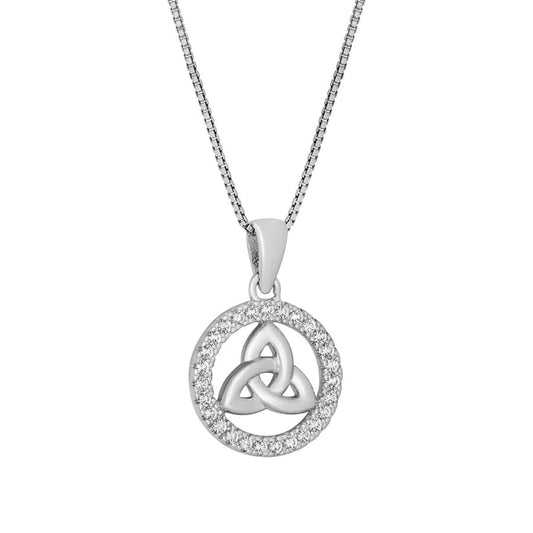 Solvar Sterling Crystal Small Trinity Necklace
