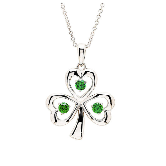 ShanOre Green 3 Stone Shamrock Necklace