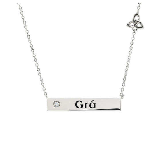ShanOre Sterling Silver & CZ GRA Trinity Bar Necklace