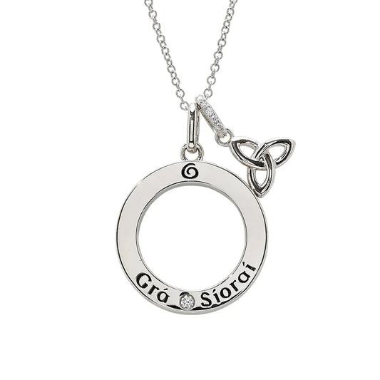 ShanOre Sterling Silver & CZ GRA Trinity Circle Necklace