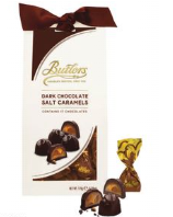 Butler's Salted Caramel Dark Chocolate Truffles Tan Ribbon Box